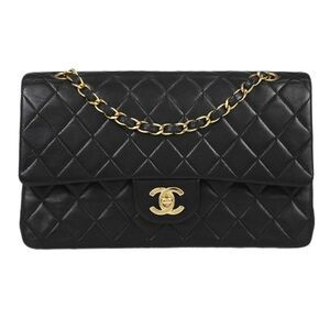 Chanel Timeless - Classic Double Flap Leather Black Leather Shoulder Bag Bag